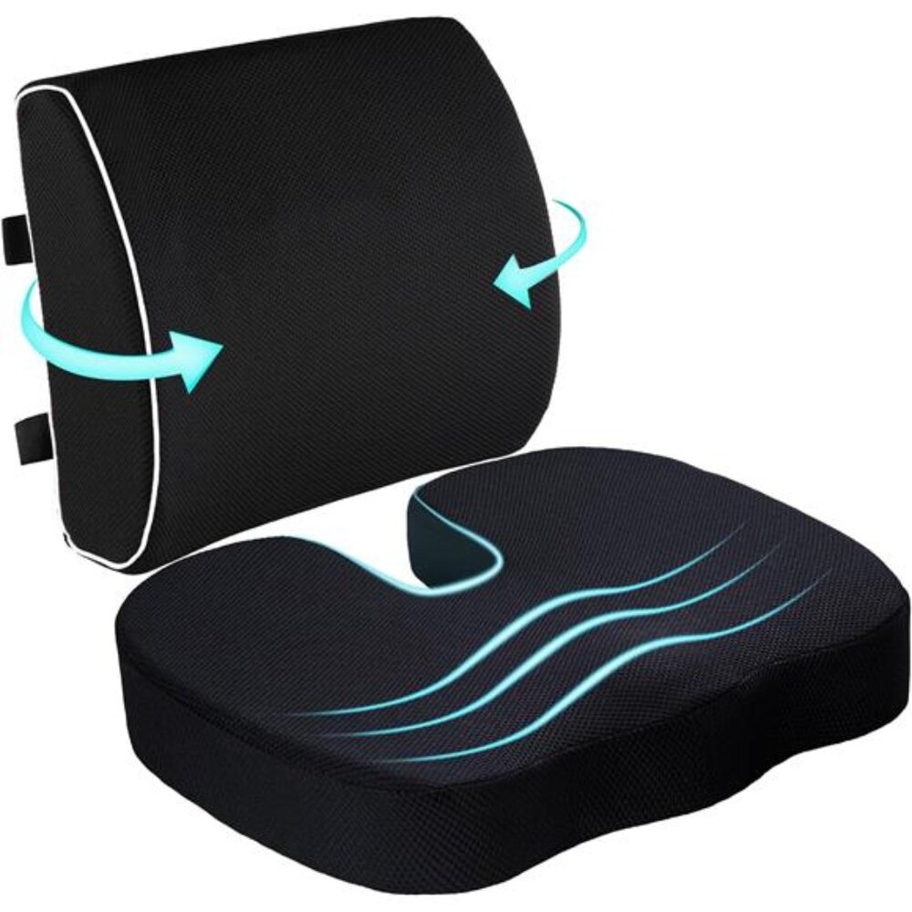 Coccyx Seat Cushion and Lumbar Support Pillow for Office Chair,Orthopedic Car